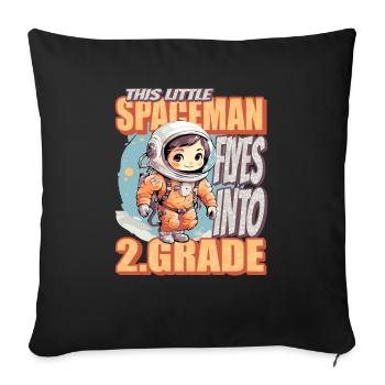 Ce petit astronaute vole dans la seconde - Housse de coussin décorative 45 x 45 cm - noir - Devant