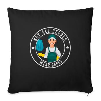 Putzfrau Spruch Reinigungskraft Putzfee - Sofakissenbezug 45 x 45 cm - Schwarz - Vorne