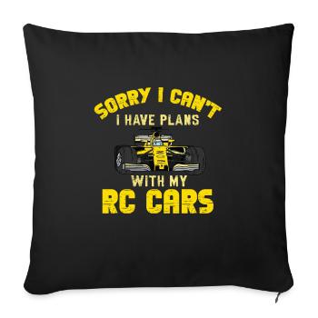 RC Auto Hobby Spruch Ferngestuertes Auto - Sofakissenbezug 45 x 45 cm - Schwarz - Vorne
