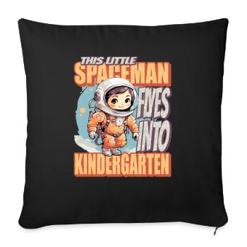 Ce petit astronaute vole dans le - Housse de coussin décorative 45 x 45 cm - noir - Devant