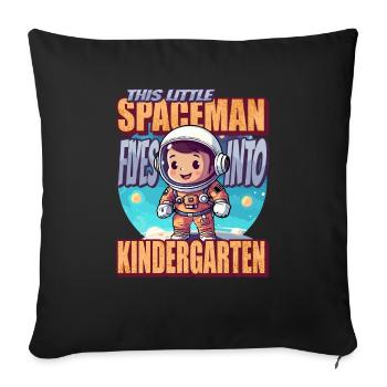 Ce petit astronaute vole dans le - Housse de coussin décorative 45 x 45 cm - noir - Devant