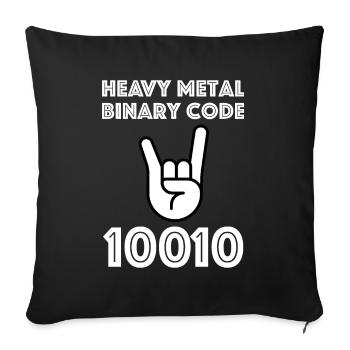 Heavy Metal Binär Code | Musik, Gitarre - Sofakissenbezug 45 x 45 cm - Schwarz - Vorne