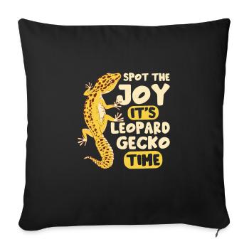 Leopard Gecko Lizard Lover - Sofa pillowcase 17,3'' x 17,3'' (45 x 45 cm) - black - Front