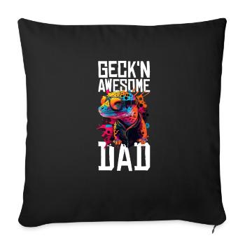 Leopard Gecko Lizard Lover - Sofa pillowcase 17,3'' x 17,3'' (45 x 45 cm) - black - Front