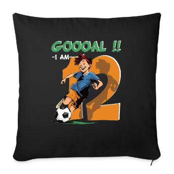 Football Birthday - 12 years old boy - 12. - Sofa pillowcase 17,3'' x 17,3'' (45 x 45 cm) - black - Front