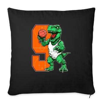 Basketball Dino - 9 year old boy - 9. - Sofa pillowcase 17,3'' x 17,3'' (45 x 45 cm) - black - Front