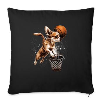 Chihuahua | Basketball | Players | Sports | Dog - Sofa pillowcase 17,3'' x 17,3'' (45 x 45 cm) - black - Front