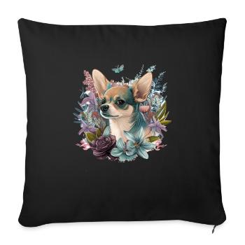 Chihuahua | Abstrakte Malerei | Farbe | Niedlicher - Sofakissenbezug 45 x 45 cm - Schwarz - Vorne