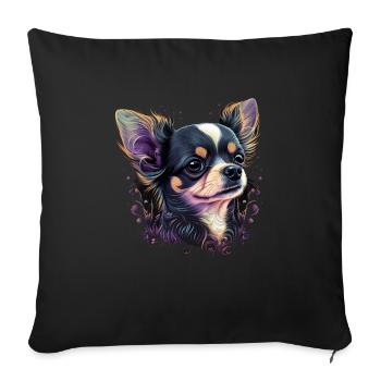 Chihuahua | Abstrakte Malerei | Farbe | Niedlicher - Sofakissenbezug 45 x 45 cm - Schwarz - Vorne