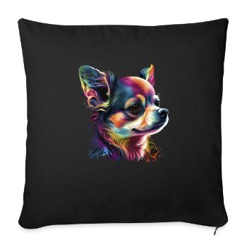 Chihuahua | Abstrakte Malerei | Farbe | Niedlicher - Sofakissenbezug 45 x 45 cm - Schwarz - Vorne