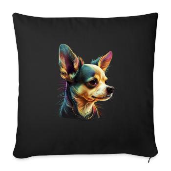 Chihuahua | Abstrakte Malerei | Farbe | Niedlicher - Sofakissenbezug 45 x 45 cm - Schwarz - Vorne