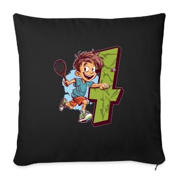 I' Badminton Kid - Badminton - Sofa pillowcase 17,3'' x 17,3'' (45 x 45 cm) - black - Front
