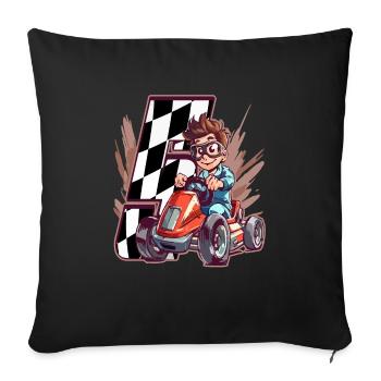 Je suis 5 Gokart Kid - Kart Racing - Housse de coussin décorative 45 x 45 cm - noir - Devant