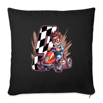 I'm 9 Gokart Kid - Kart Racing - Sofa pillowcase 17,3'' x 17,3'' (45 x 45 cm) - black - Front