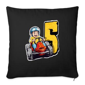 Je suis 5 Gokart Kid - Kart Racing - Housse de coussin décorative 45 x 45 cm - noir - Devant