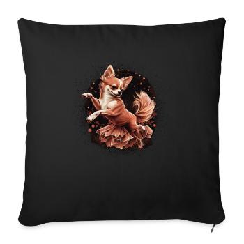 Chihuahua | Ballerina | Ballet | Dance | Dancing | - Sofakissenbezug 45 x 45 cm - Schwarz - Vorne