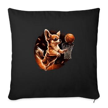 Chihuahua | Basketball | Player | Sport | Dunk | - Sofa pillowcase 17,3'' x 17,3'' (45 x 45 cm) - black - Front