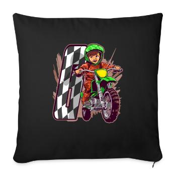 I'm 6 Motocross Kid - Children's Birthday - Sofa pillowcase 17,3'' x 17,3'' (45 x 45 cm) - black - Front