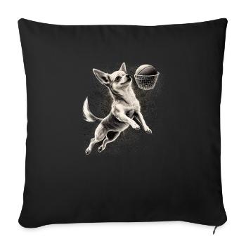 Chihuahua | Basketball | Player | Sport | Dunk | - Sofa pillowcase 17,3'' x 17,3'' (45 x 45 cm) - black - Front