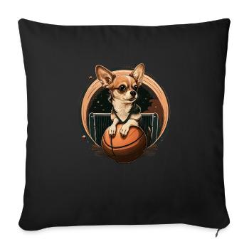 Chihuahua | Basketball | Player | Sport | Dunk | - Sofa pillowcase 17,3'' x 17,3'' (45 x 45 cm) - black - Front