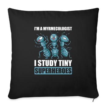 Ant Colony Ant Keeper Myrmecology - Sofa pillowcase 17,3'' x 17,3'' (45 x 45 cm) - black - Front