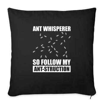Ant Colony Ant Keeper Myrmecology - Sofa pillowcase 17,3'' x 17,3'' (45 x 45 cm) - black - Front