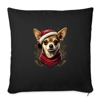 Chihuahua | Merry Christmas | X-Mas Tree | Cute - Sofa pillowcase 17,3'' x 17,3'' (45 x 45 cm) - black - Front
