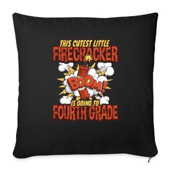 Süßeste Kinder Feuerwerk vierte Klasse - Sofakissenbezug 45 x 45 cm - Schwarz - Vorne