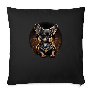 Chihuahua | Cooler Hund | Rap | Hip-Hop Gangster - Sofakissenbezug 45 x 45 cm - Schwarz - Vorne