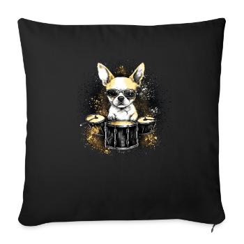 Batteur Batterie Musique Baguettes de Batterie - Housse de coussin décorative 45 x 45 cm - noir - Devant