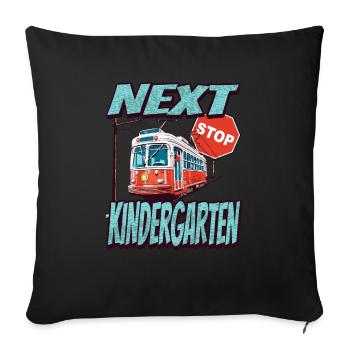 Arrêt le plus proche: Kindergarten - Kids - Housse de coussin décorative 45 x 45 cm - noir - Devant