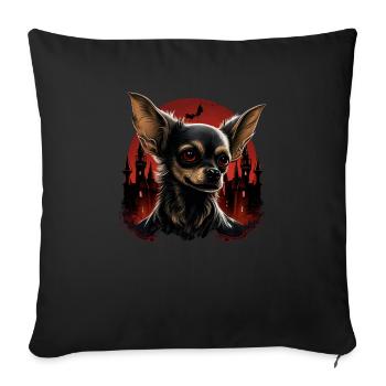 Chihuahua Costume d'Halloween - Citrouille - Housse de coussin décorative 45 x 45 cm - noir - Devant
