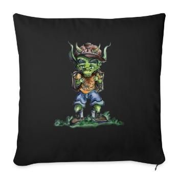 Dragon Going To School - Sofa pillowcase 17,3'' x 17,3'' (45 x 45 cm) - black - Front