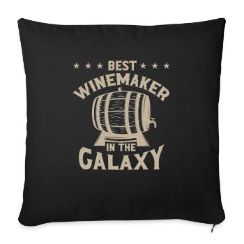 Winzer Wein Spruch für Weinliebhaber - Sofakissenbezug 45 x 45 cm - Schwarz - Vorne