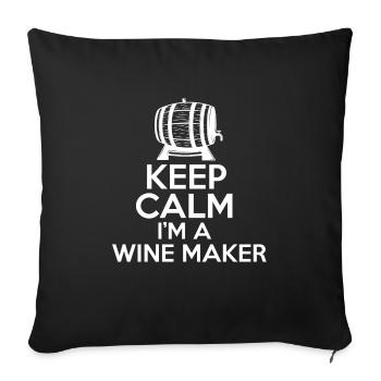 Winzer Wein Spruch für Weinliebhaber - Sofakissenbezug 45 x 45 cm - Schwarz - Vorne