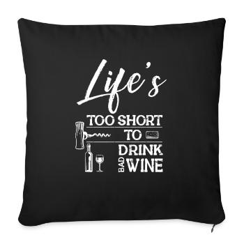 Winzer Wein Spruch für Weinliebhaber - Sofakissenbezug 45 x 45 cm - Schwarz - Vorne