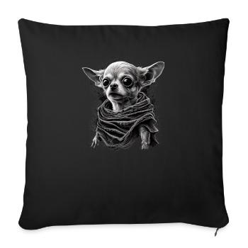 Chihuahua Costume d'Halloween - Citrouille - Housse de coussin décorative 45 x 45 cm - noir - Devant