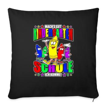 Mach's Gut Kindergarten - Grundschüler und - Sofakissenbezug 45 x 45 cm - Schwarz - Vorne