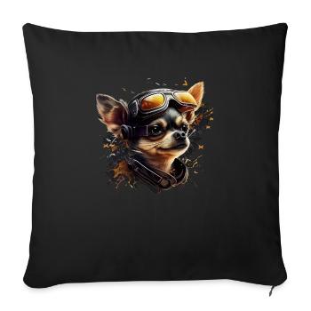 Chihuahua | Race Racing Car Funny Dog Mechanic - Sofa pillowcase 17,3'' x 17,3'' (45 x 45 cm) - black - Front