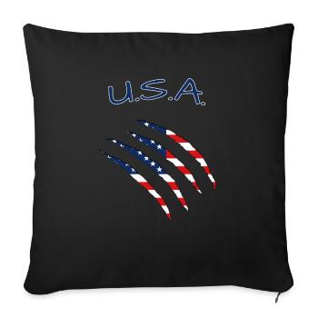 USA, America - Sofakissenbezug 45 x 45 cm - Schwarz - Vorne