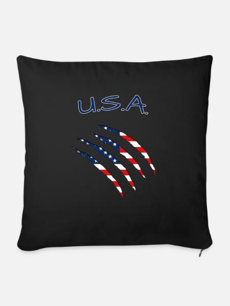 USA, America - Sofakissenbezug 45 x 45 cm - Schwarz