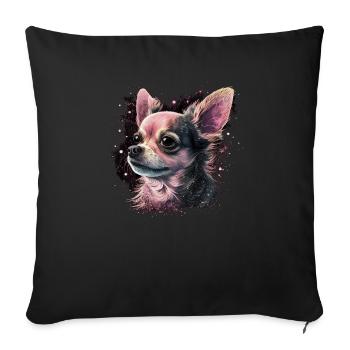 Chihuahua Puppy | Pretty Pink Dog Girly Mom Women - Sofa pillowcase 17,3'' x 17,3'' (45 x 45 cm) - black - Front