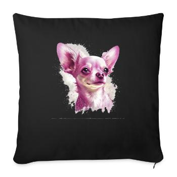 Chihuahua Puppy | Pretty Pink Dog Girly Mom Women - Sofa pillowcase 17,3'' x 17,3'' (45 x 45 cm) - black - Front