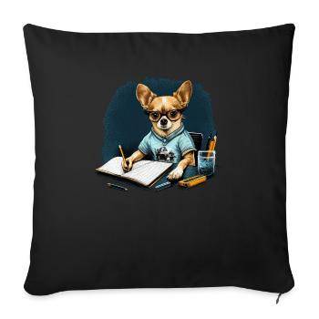 Chihuahua | Home Office Job Work Laptop Tie Funny - Sofa pillowcase 17,3'' x 17,3'' (45 x 45 cm) - black - Front