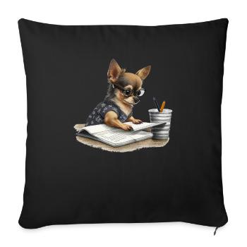 Chihuahua | Home Office Job Work Laptop Tie Funny - Sofa pillowcase 17,3'' x 17,3'' (45 x 45 cm) - black - Front