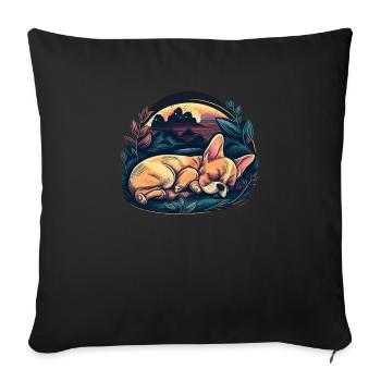 Chihuahua | Schlaf Nacht Pyjama Sonntag Niedlich - Sofakissenbezug 45 x 45 cm - Schwarz - Vorne