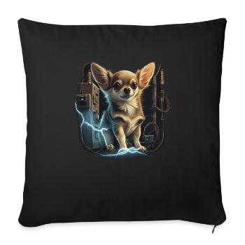 Chihuahua | Electrician Worker Electrical Job Dog - Sofa pillowcase 17,3'' x 17,3'' (45 x 45 cm) - black - Front