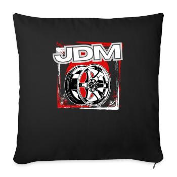 Jdm / Tuning / Turbocharger / Rims / Chiptuning - Sofa pillowcase 17,3'' x 17,3'' (45 x 45 cm) - black - Front