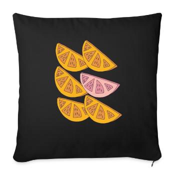orangen schnitze 6fach - Sofakissenbezug 45 x 45 cm - Schwarz - Vorne