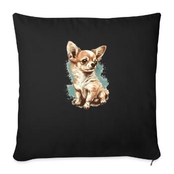 Chihuahua | Maman Chien Drôle Mignon Beau Motif - Housse de coussin décorative 45 x 45 cm - noir - Devant
